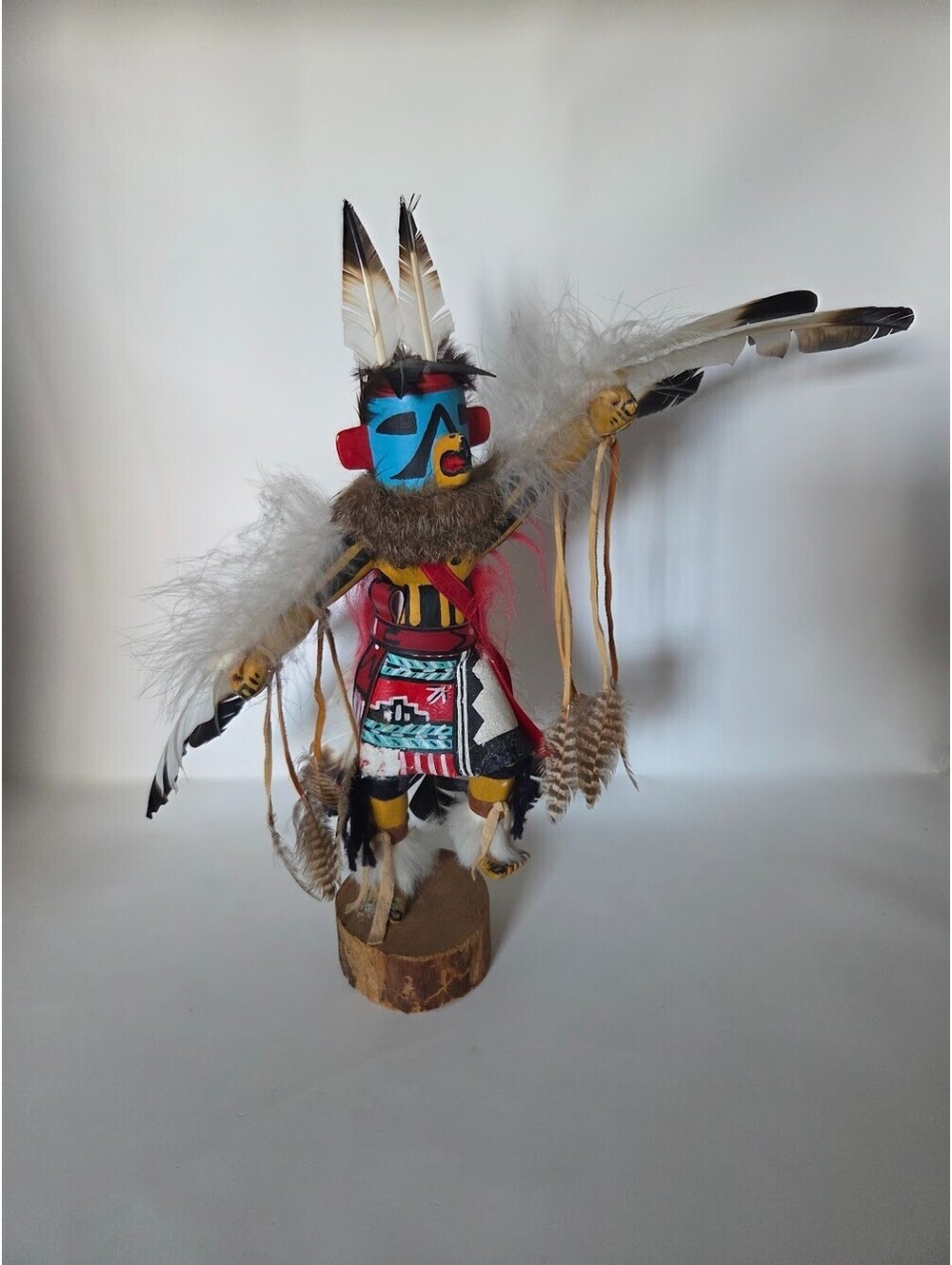 Signed Eagle Dancer Kachina by Juanita Clark Handmade Native American Figure